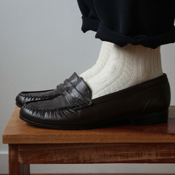 Celine Shoes - [Sold] Vintage 1970’s Celine Mahogany Leather Loafers